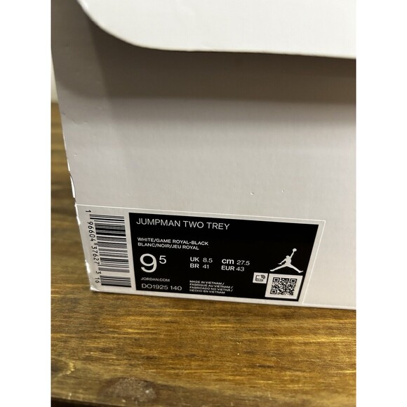 Size 9.5 - Jordan Jumpman Two Trey Concord Royal With Original Box - Picture 8 of 8